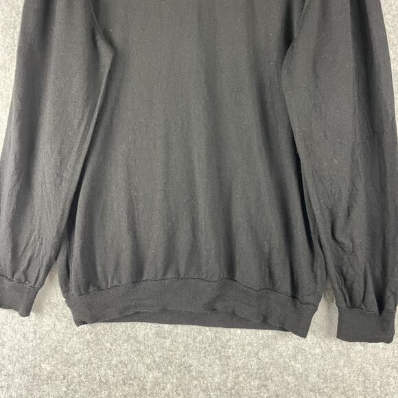 Son Of A Tailor Wool Sweater Mens 2XLT Black Crew Neck Minimal Preppy Hipster - Picture 3 of 11